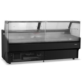 2m Flat Glass Serve Over Counter Black