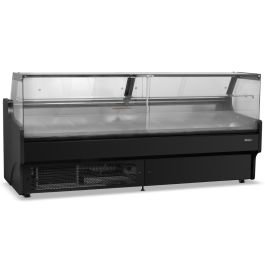 2.5m Flat Glass Serve Over Counter Black
