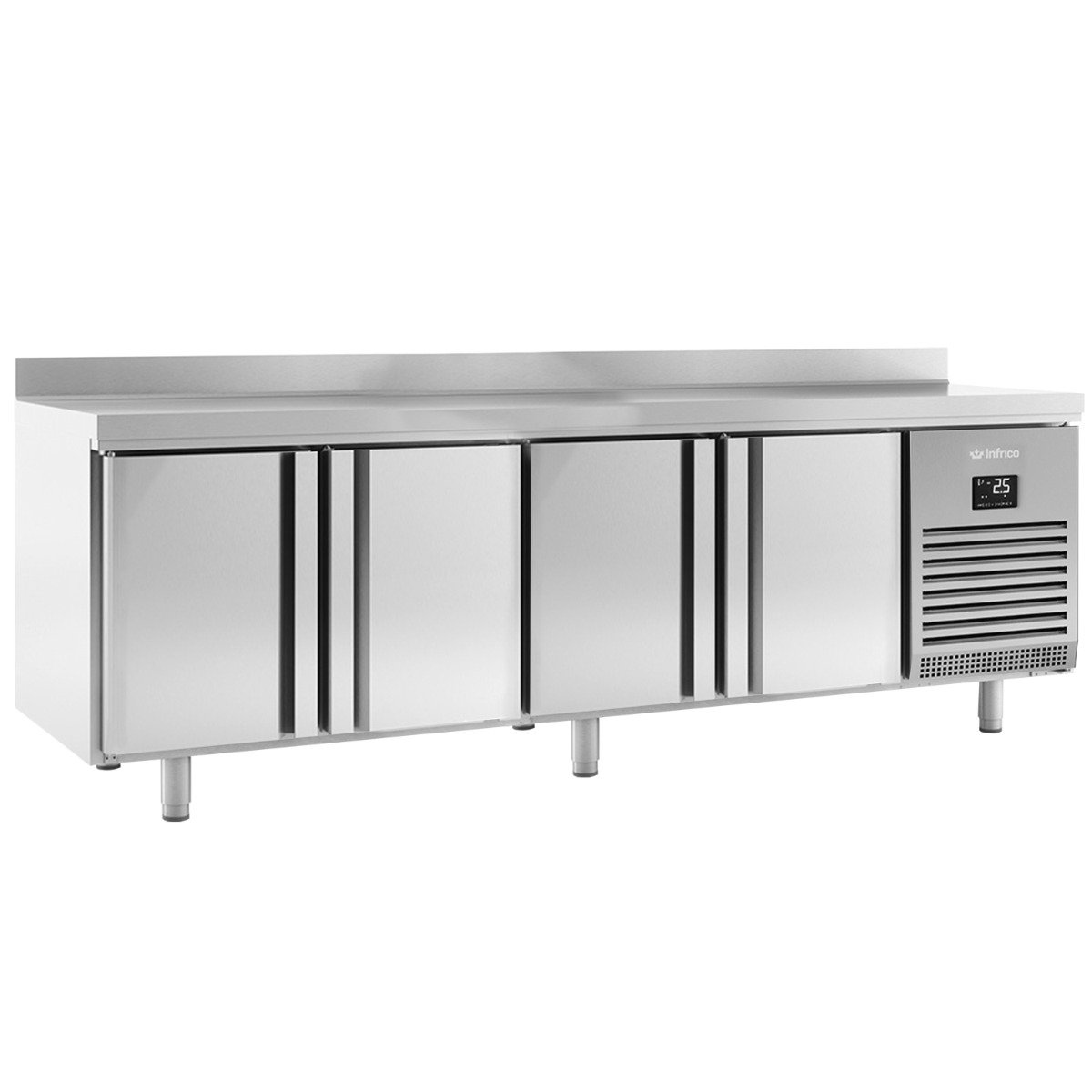 Four Door Refrigerated Counter With Upstand