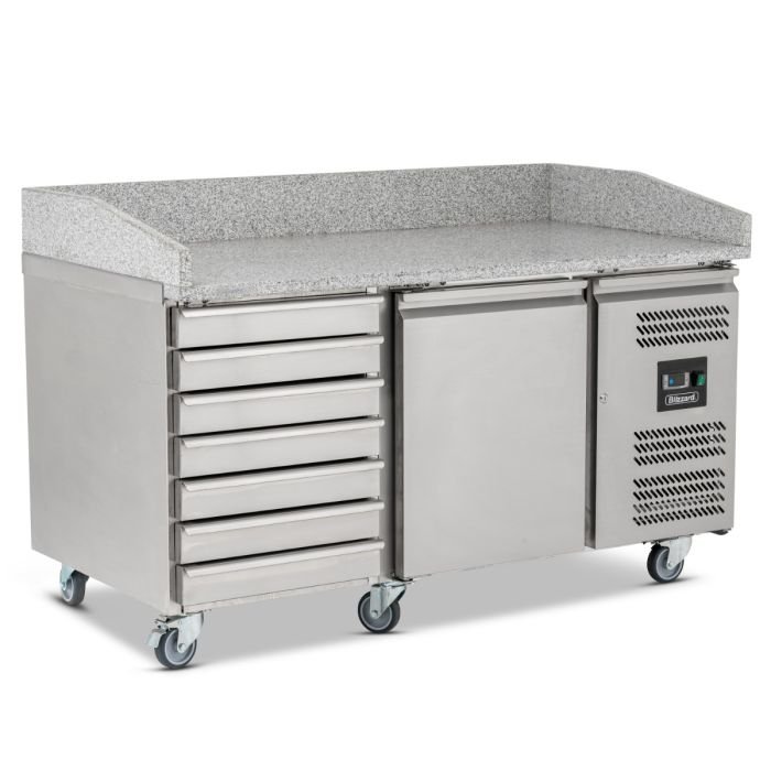 580L Single Door Pizza Prep With Neutral Drawers