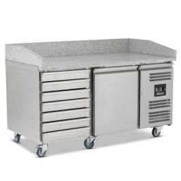 580L Single Door Pizza Prep With Neutral Drawers
