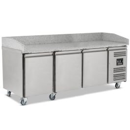 580L Triple Door Prep Counter with Granite Worktop