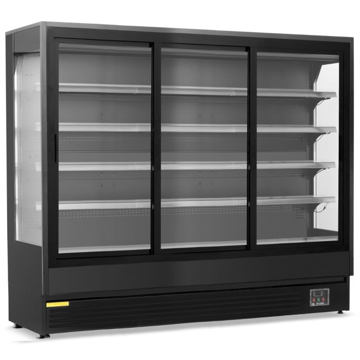 Blizzard Black 2m Multi Deck With Sliding Glass Doors