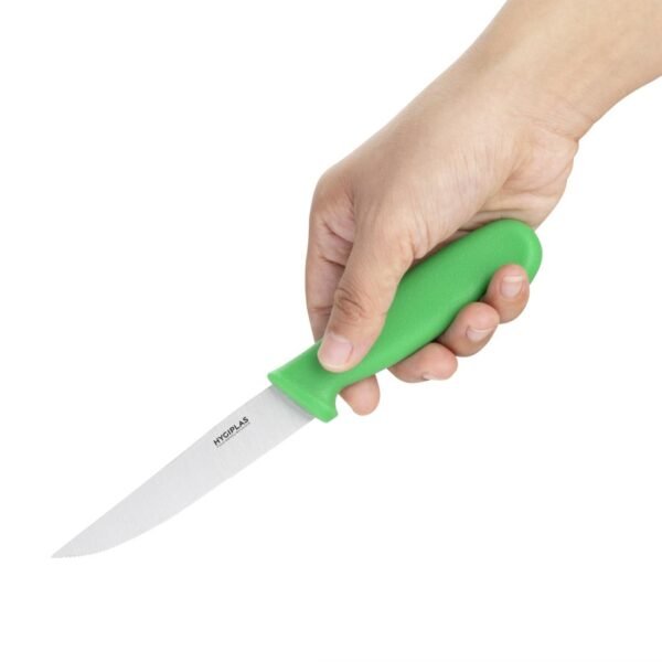 Hygiplas Serrated Vegetable Knife Green 10.5cm - view 2