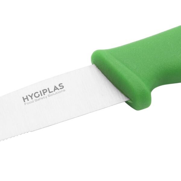 Hygiplas Serrated Vegetable Knife Green 10.5cm - view 3
