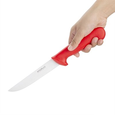 Hygiplas Stiff Blade Boning Knife Red 15cm - view 6