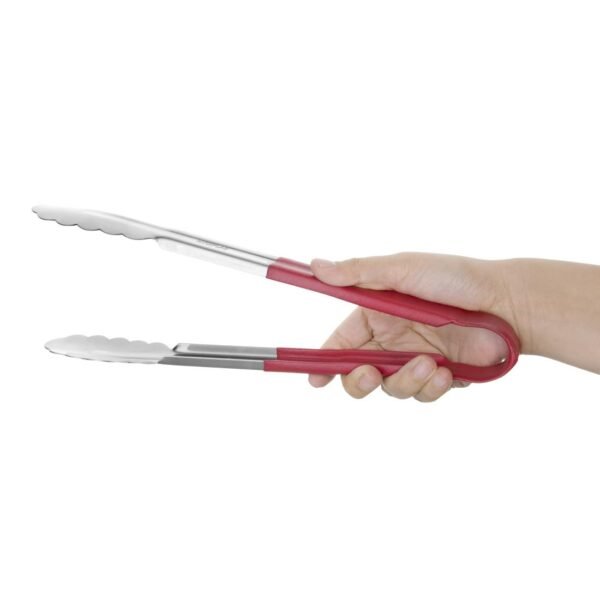 Hygiplas Colour Coded Red Serving Tongs 300mm - view 2