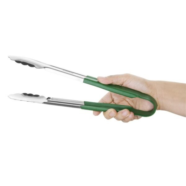 Hygiplas Colour Coded Green Serving Tongs 300mm - view 2