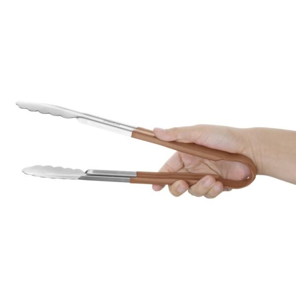 Hygiplas Colour Coded Brown Serving Tongs 300mm - view 2