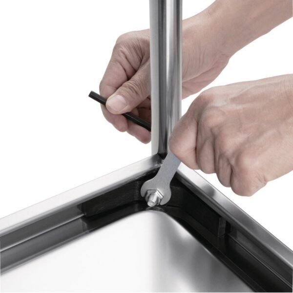Vogue Stainless Steel 3 Tier Deep Tray Clearing Trolley - view 7