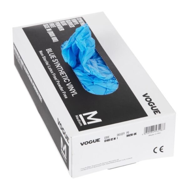 Hygiplas Powder-Free Vinyl Gloves Blue Medium (100 Pack) - view 3