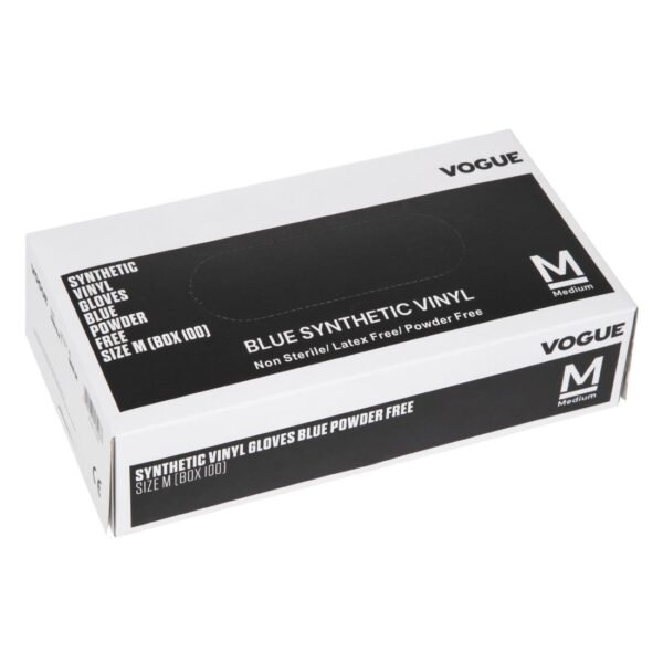 Hygiplas Powder-Free Vinyl Gloves Blue Medium (100 Pack) - view 5