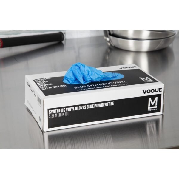 Hygiplas Powder-Free Vinyl Gloves Blue Medium (100 Pack) - view 6