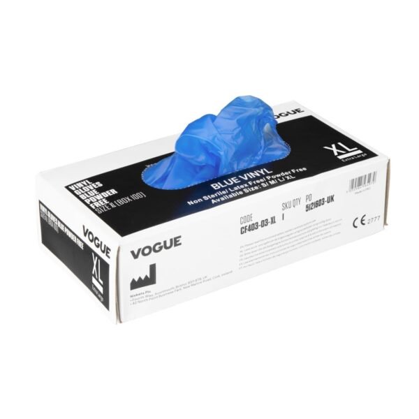Hygiplas Powder-Free Vinyl Gloves Blue Extra Large (100 Pack) - view 2