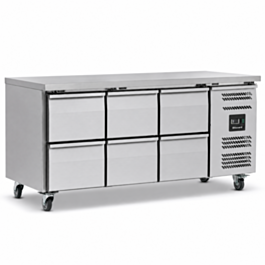 Blizzard 417L Six Drawer Counter Refrigerator