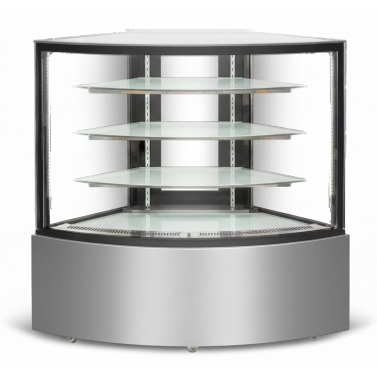 Flat Glass Triple Tier Refrigerated Serve Over Corner Counter