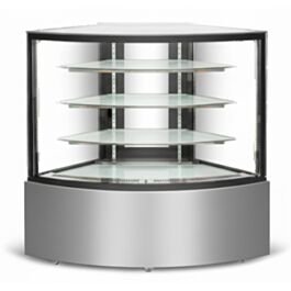 Flat Glass Triple Tier Refrigerated Serve Over Corner Counter