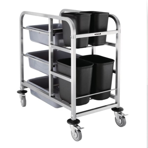 Vogue Stainless Steel Bussing Trolley - view 3