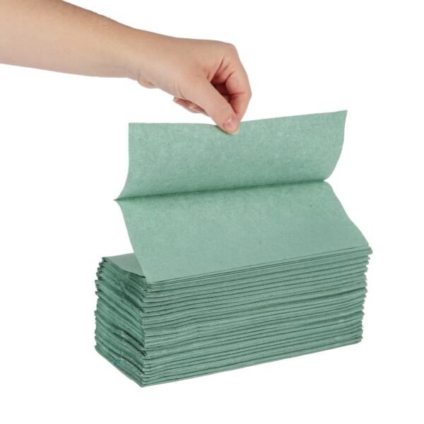 Jantex Z Fold Paper Hand Towels Green 1-Ply 3000 Sheets - view 2