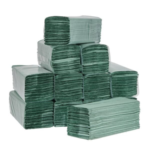 Jantex Z Fold Paper Hand Towels Green 1-Ply 3000 Sheets - view 3