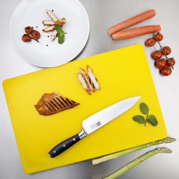 Hygiplas Thick Low Density Yellow Chopping Board 450x300x20mm - view 4
