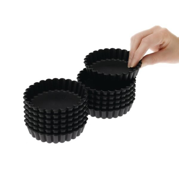 Matfer Bourgeat Exoglass Round Fluted Tartlet Mould 100mm (12 Pack) - view 2