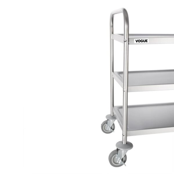 Vogue Stainless Steel 3 Tier Clearing Trolley Medium - view 4