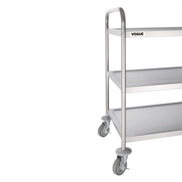 Vogue Stainless Steel 3 Tier Clearing Trolley Large - view 5