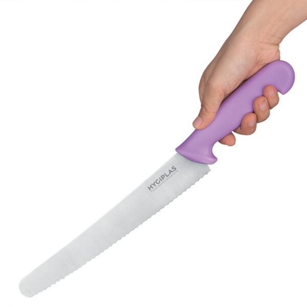 Hygiplas Serrated Pastry Knife Purple 25.4cm - view 2