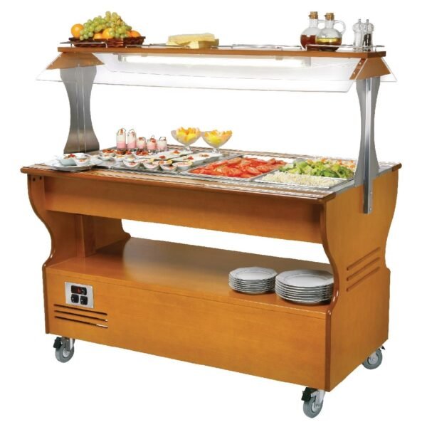 Roller Grill Chilled Salad Bar Light Wood SB40F - view 2
