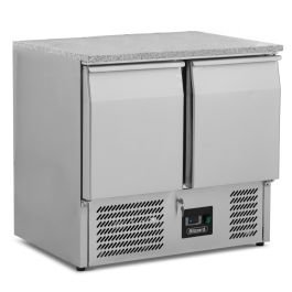 Compact Double Door Counter Refrigerator with Granite Worktop