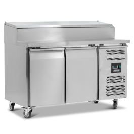 Double Door Prep Counter With Raised Collar