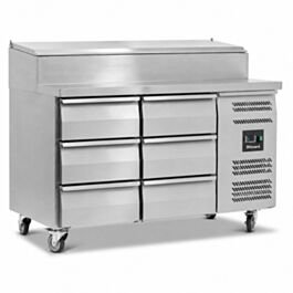 Blizzard HBC2EN-33 Six Drawer Refrigerated Prep Counter With Raised Collar