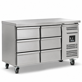 Blizzard 417L Six Drawer Counter Refrigerator
