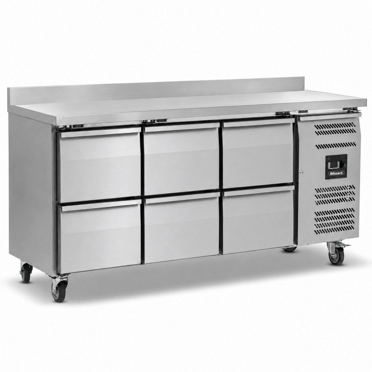 Six Drawer Counter Refrigerator With Upstand