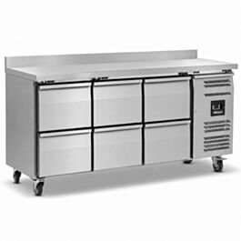 Six Drawer Counter Refrigerator With Upstand