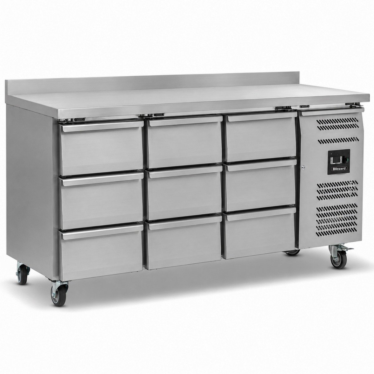 Nine Drawer Counter Refrigerator With Upstand