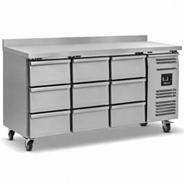Nine Drawer Counter Refrigerator With Upstand