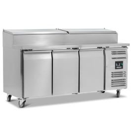 417L Triple Door Prep Counter With Raised Collar