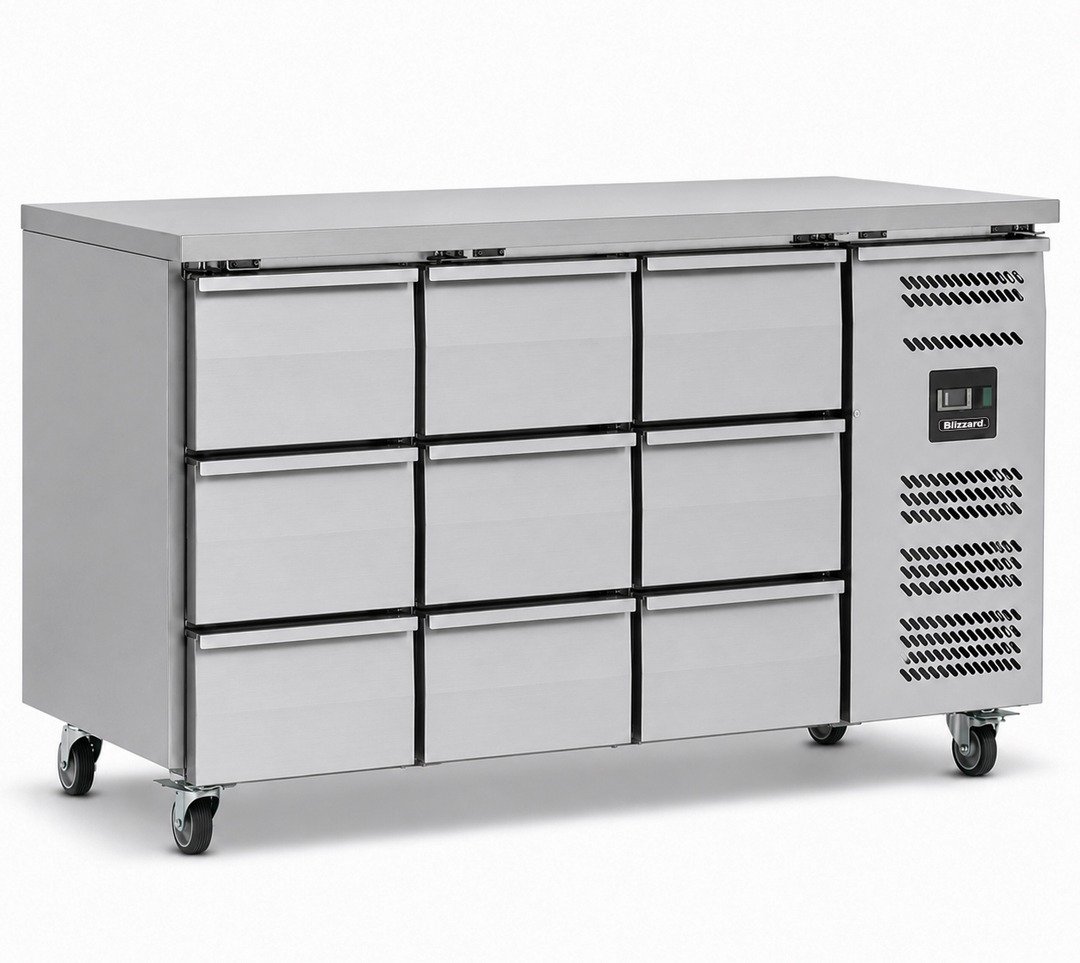 Blizzard 417L Nine Drawer Counter Refrigerator