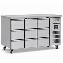Blizzard 417L Nine Drawer Counter Refrigerator