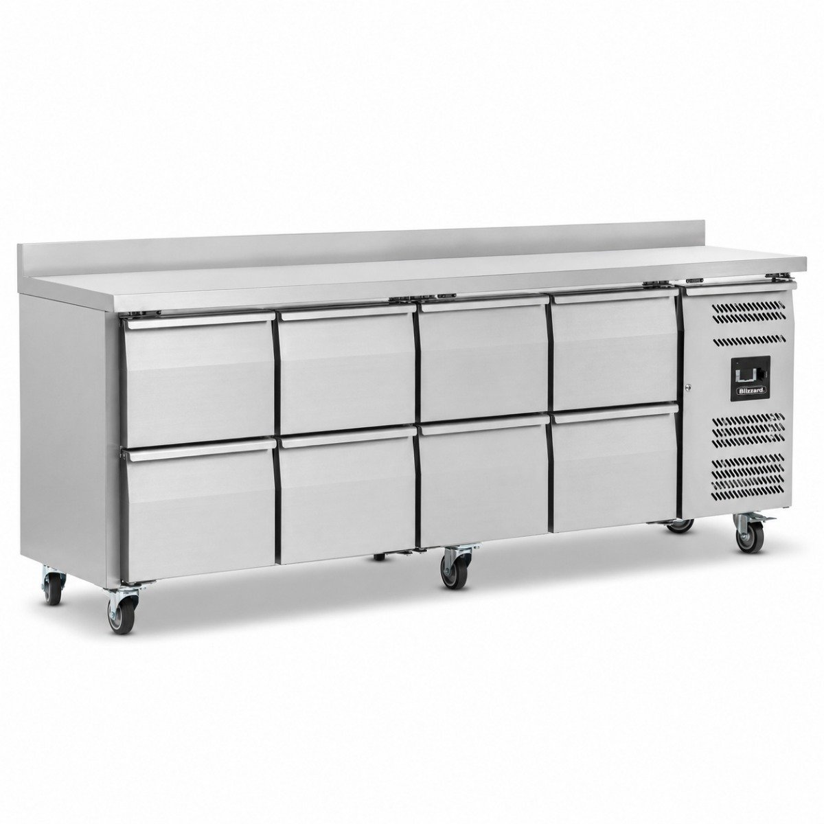 Four Hinged Door Refrigerated Counter With Upstand