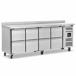 Four Hinged Door Refrigerated Counter With Upstand