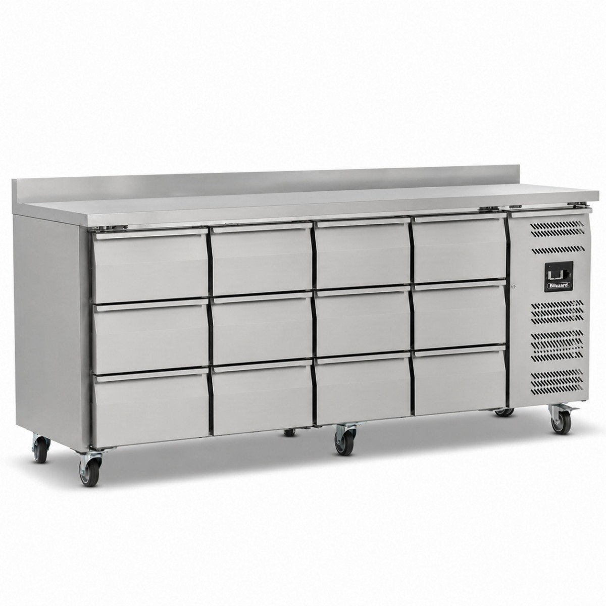 Four Hinged Door Refrigerated Counter With Upstand