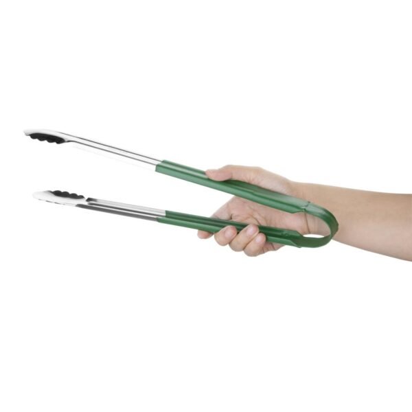 Hygiplas Colour Coded Serving Tong Green 405mm - view 2