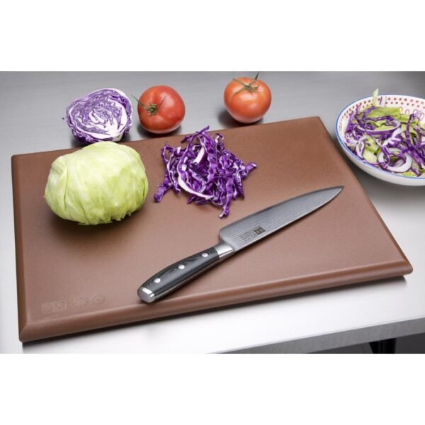 Hygiplas Thick High Density Brown Chopping Board Standard 450x300x25mm - view 2