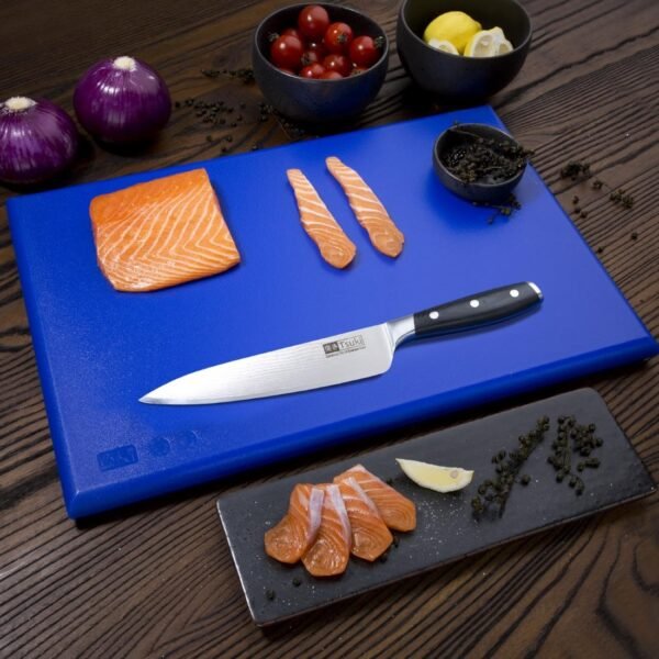 Hygiplas Thick High Density Blue Chopping Board Standard 450x300x25mm - view 2