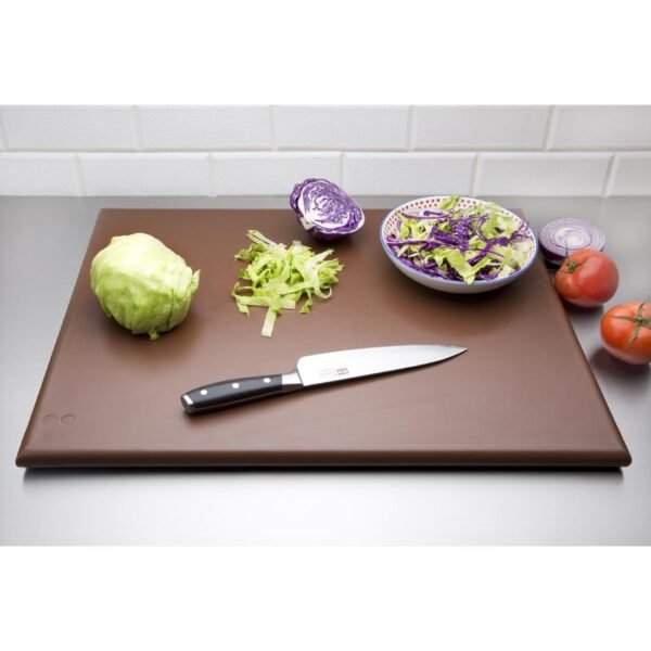 Hygiplas Thick High Density Brown Chopping Board Large 600x450x25mm - view 2