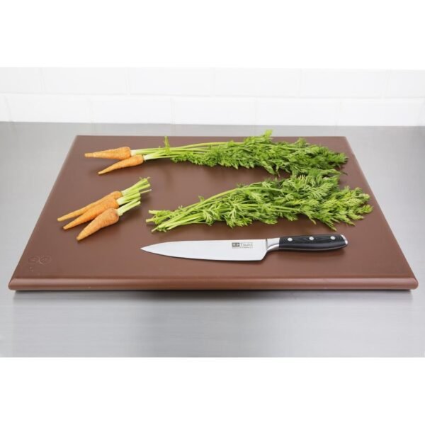Hygiplas Thick High Density Brown Chopping Board Large 600x450x25mm - view 3