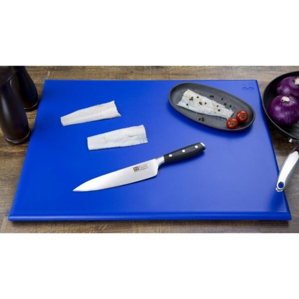 Hygiplas Thick High Density Blue Chopping Board Large 600x450x25mm - view 2